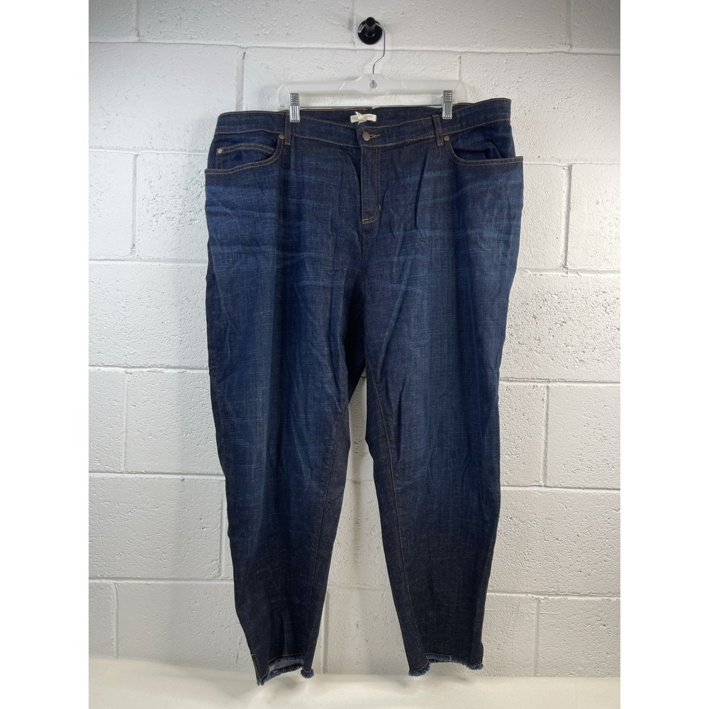 Eileen Fisher Women's Plus Sz20W Blue Medium Wash Denim Mid Rise Boyfriend Jeans